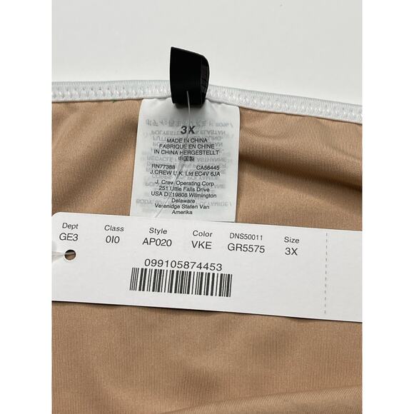 J.Crew Eco Tipped Surf Hipster Bikini Bottoms Green White 3X NEW - Picture 4 of 5